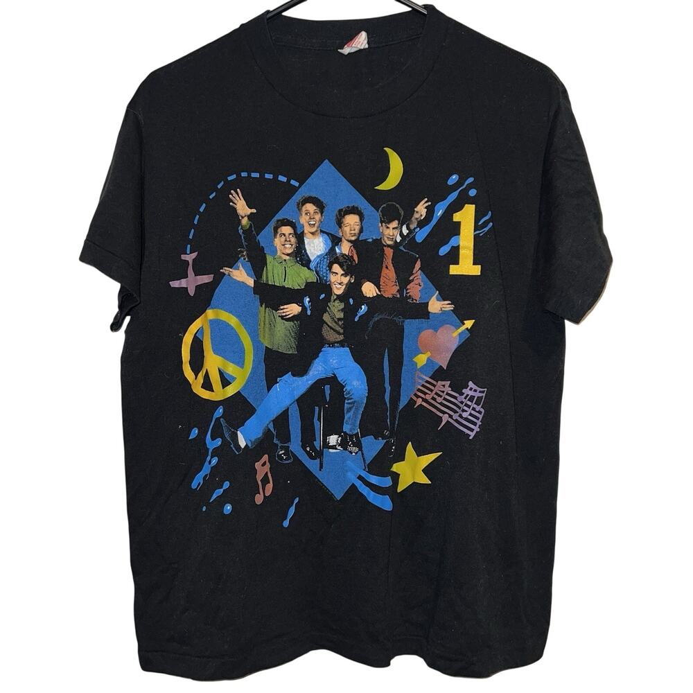 Vintage 80s New Kids On The Block Step by Step Doubled Sided Tour Concert Shirt